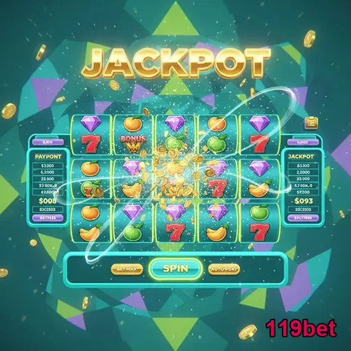 Imagem de uma máquina de slot com símbolos coloridos e variedade de temas